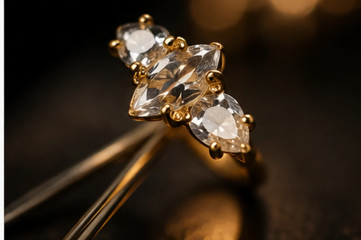 Goldfarbener Piercingschmuck