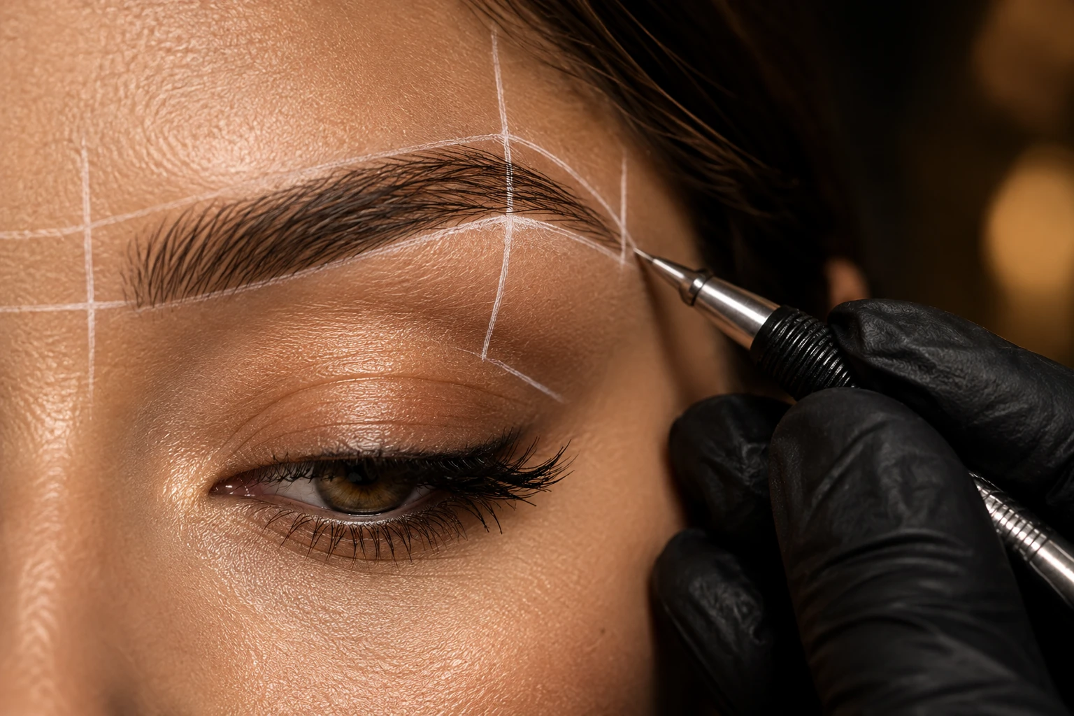 Augenbrauenzeichnung in einer Permanent Make-up Schulung
